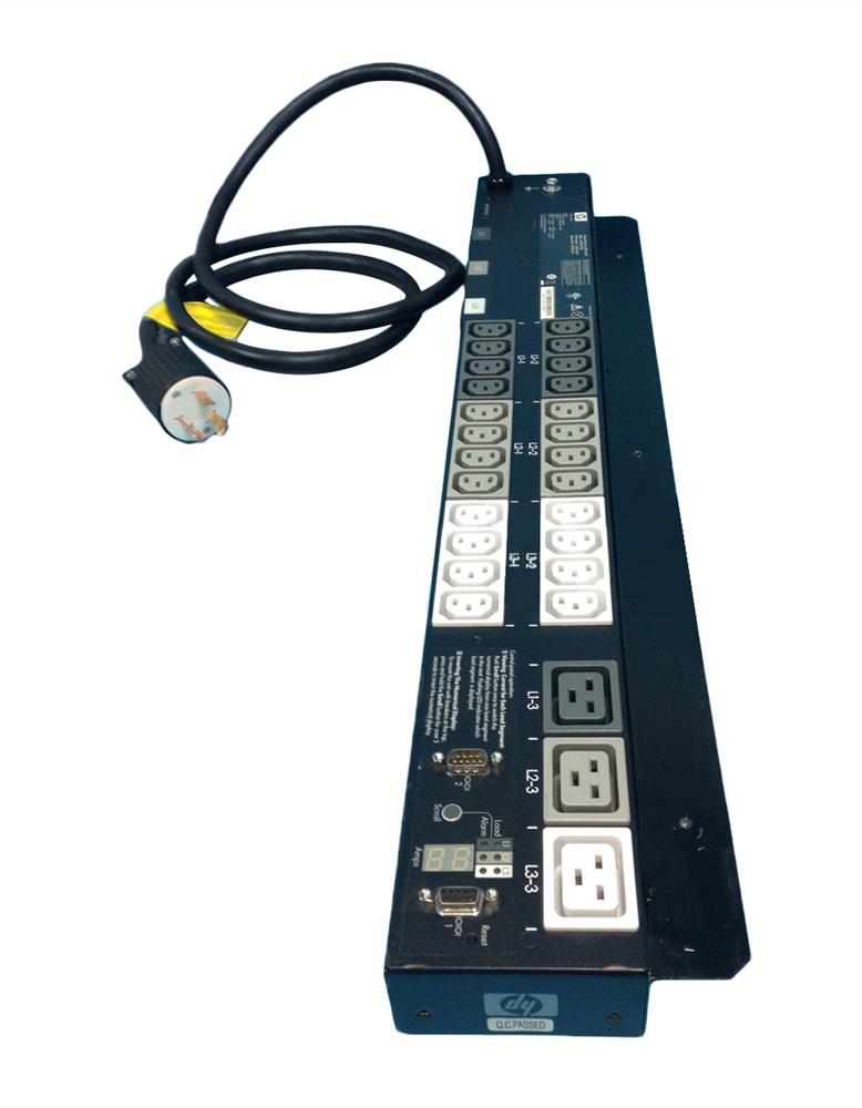 376355-D71 HP Dual 3-Phase 24A 17.3KVA Power Monitoring PDU Power Distribution Unit