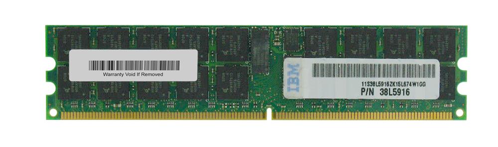 38L5916 IBM Chipkill 2GB PC2-3200 DDR2-400MHz ECC Registered CL3 240-Pin DIMM Dual Rank Memory Module