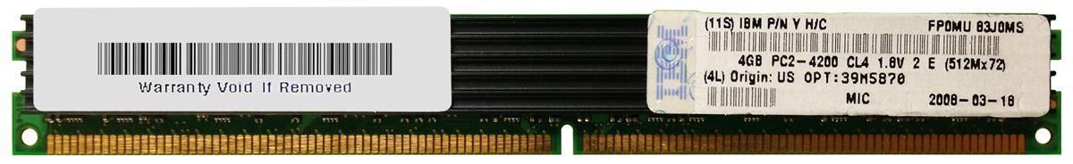 39M5870 IBM 8GB Kit (2 X 4GB) PC2-4200 DDR2-533MHz ECC Registered CL4 240-Pin DIMM Very Low Profile (VLP) Memory