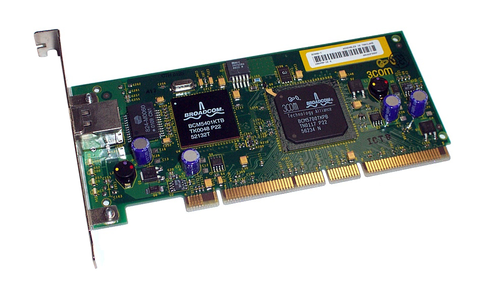 3C996T 3Com Single-Port RJ-45 1Gbps 10Base-T/100Base-TX/1000Base-T Gigabit Ethernet PCI-X Server Network Adapter