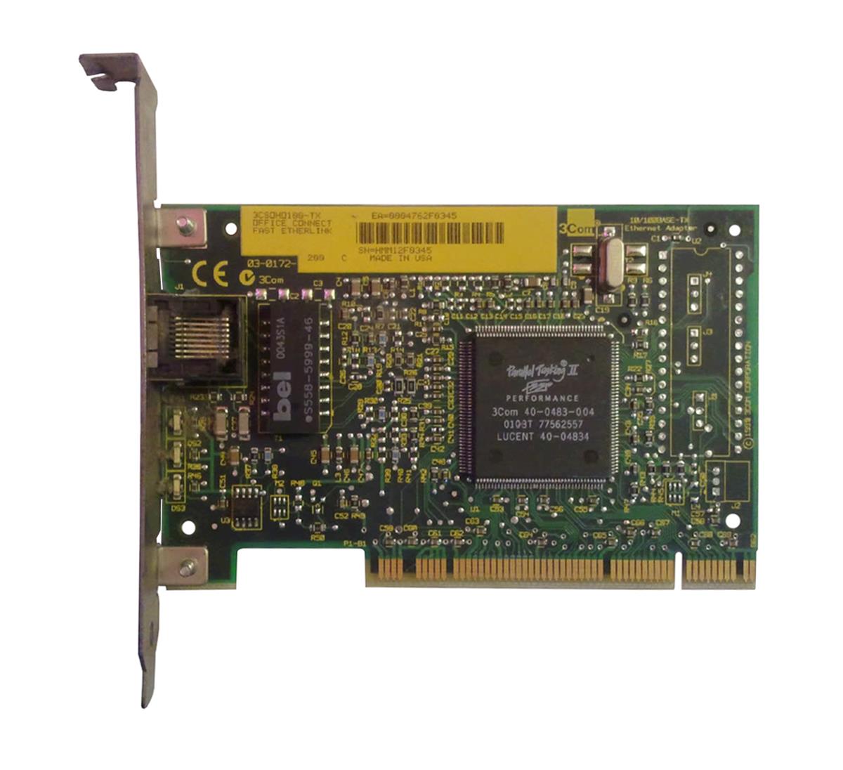 3CS0H0100-TX 3Com OfficeConnect 10/100Base-TX Fast Ethernet PCI Network Interface Card