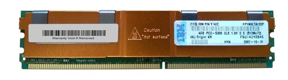 41Y2845 IBM Chipkill 4GB PC2-5300 DDR2-667MHz ECC Fully Buffered CL5 240-Pin DIMM Dual Rank Memory Module