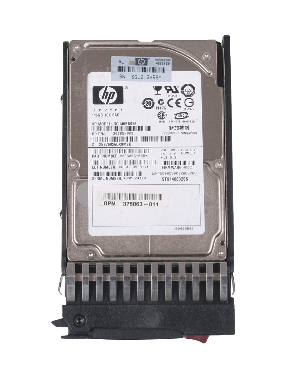 430165-003 HP 146GB 10000RPM SAS 3Gbps Dual Port Hot Swap 2.5-inch Internal Hard Drive
