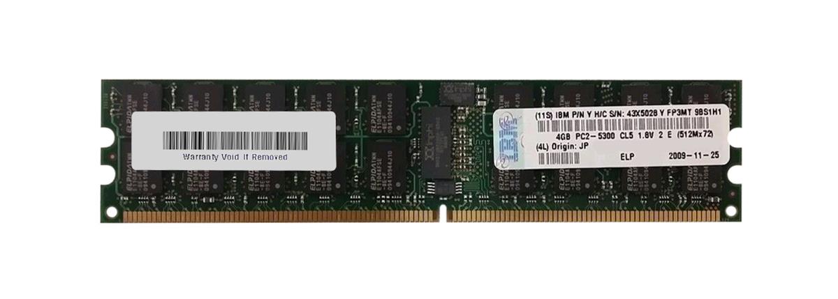 43X5028 IBM 4GB PC2-5300 DDR2-667MHz ECC Registered CL5 240-Pin DIMM Dual Rank Memory Module