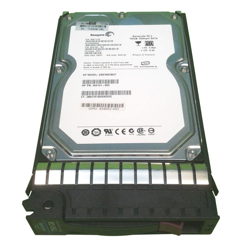 454141-003 HP 750GB 7200RPM SATA 3Gbps Midline Hot Swap 3.5-inch Internal Hard Drive