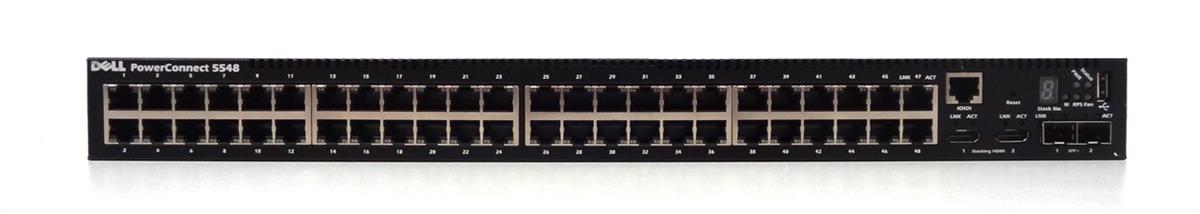 469-3415 Dell PowerConnect 5548 48-Ports 10/100/1000 + 2x 10 Gigabit SFP+ Desktop Rack-Mountable Managed Switch (Refurbished)