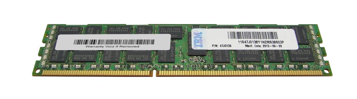 47J0136 IBM 8GB PC3-10600 DDR3-1333MHz ECC Registered CL9 240-Pin DIMM 1.35V Low Voltage Dual Rank Memory Module