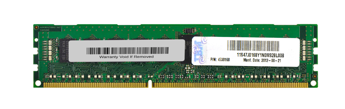47J0168 IBM 4GB PC3-12800 DDR3-1600MHz ECC Registered CL11 240-Pin DIMM Single Rank Memory Module