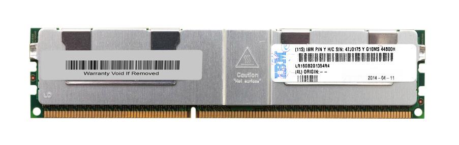 47J0175 IBM 16GB PC3-10600 DDR3-1333MHz ECC Registered CL9 240-Pin Load Reduced DIMM 1.35V Low Voltage Quad Rank Memory Module