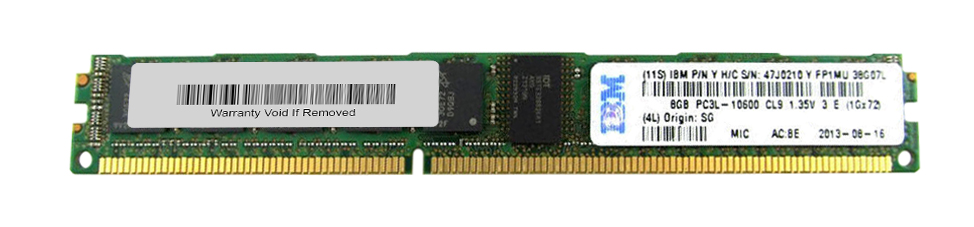 47J0210 IBM 8GB PC3-10600 DDR3-1333MHz ECC Registered CL9 240-Pin DIMM 1.35V Low Voltage Very Low Profile (VLP) Dual Rank Memory Module