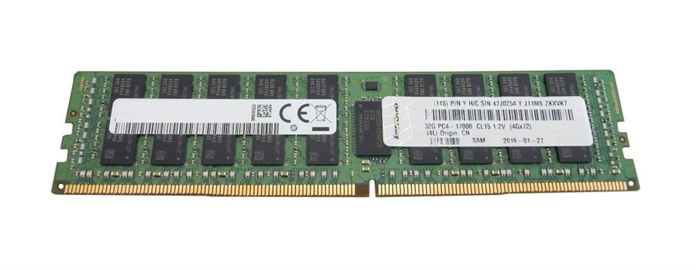 47J0254 IBM 32GB PC4-17000 DDR4-2133MHz Registered ECC CL15 288-Pin Load Reduced DIMM 1.2V Quad Rank Memory Module