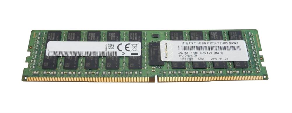 47J0254 IBM 32GB PC4-17000 DDR4-2133MHz ECC Registered CL15 288-Pin Load Reduced DIMM 1.2V Quad Rank Memory Module