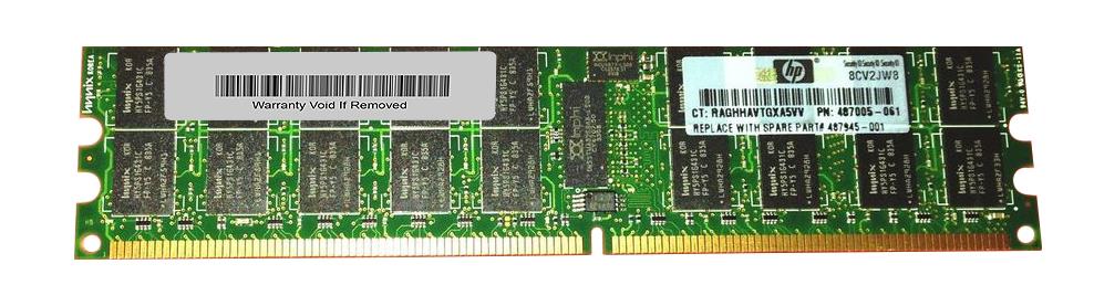 487945-001 HP 4GB PC2-5300 DDR2-667MHz ECC Registered CL5 240-Pin DIMM Low Voltage Dual Rank Memory Module