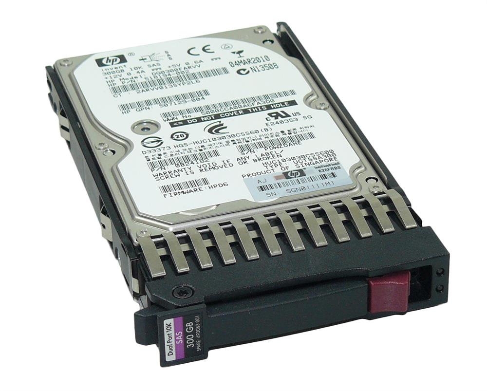 493083-001-R HP 300GB 10000RPM SAS 3Gbps Dual Port Hot Swap 2.5-inch Internal Hard Drive