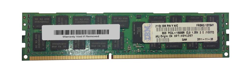49Y1397 IBM 8GB PC3-10600 DDR3-1333MHz ECC Registered CL9 240-Pin DIMM 1.35V Low Voltage Dual Rank Memory Module