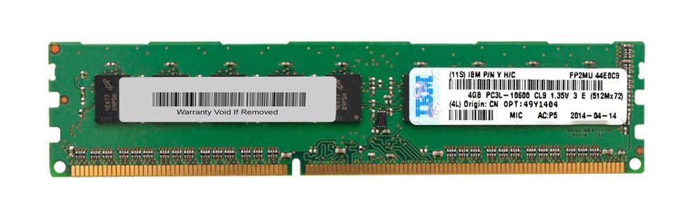 49Y1404 IBM 4GB PC3-10600 DDR3-1333MHz ECC Unbuffered CL9 240-Pin DIMM 1.35V Low Voltage Dual Rank Memory Module