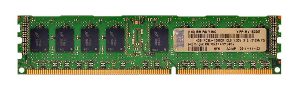 49Y1407 IBM 4GB PC3-10600 DDR3-1333MHz ECC Registered CL9 240-Pin DIMM 1.35V Low Voltage Dual Rank Memory Module