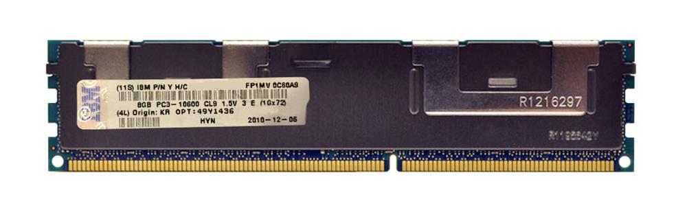 49Y1436-02 IBM 8GB PC3-10600 DDR3-1333MHz ECC Registered CL9 240-Pin Dual Rank Memory Module