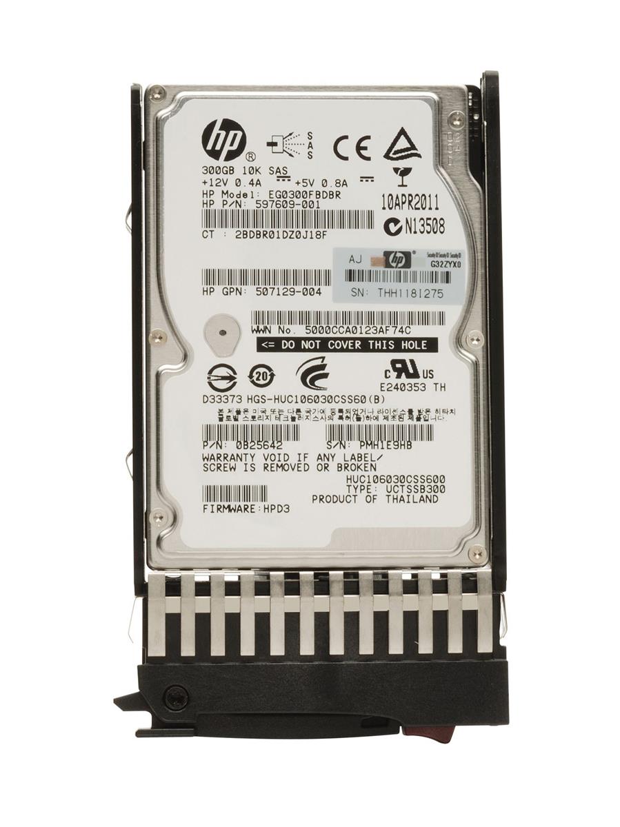 507127R-B21-02 HP 300GB 10000RPM SAS 6Gbps Dual Port Hot Swap 2.5-inch Internal Hard Drive