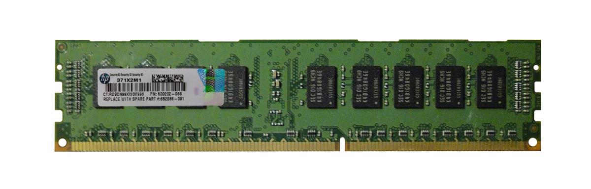 652086-001 HP 2GB PC3-10600 DDR3-1333MHz ECC Registered CL9 240-Pin DIMM Dual Rank Memory Module