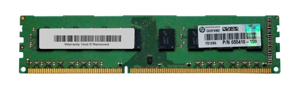 655410-150 HP 4GB PC3-12800 DDR3-1600MHz non-ECC Unbuffered CL11 240-Pin DIMM Dual Rank Memory Module