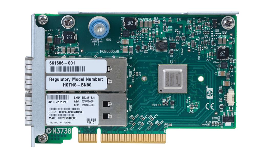 661686-001N HP InfiniBand PCI-Express FDR/Ethernet 10GB/40GB 2-Port 544FLR-QSFP Host Channel Adapter