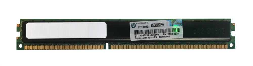 683806-001 HP 8GB PC3-10600 DDR3-1333MHz ECC Registered CL9 240-Pin VLP (Very Low Profile) Dual Rank Memory Module