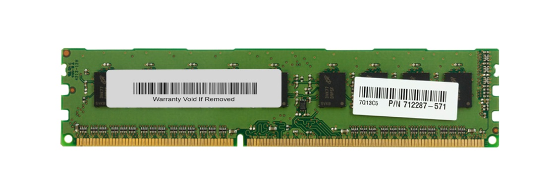 712287-571 HP 4GB PC3-14900 DDR3-1866MHz ECC Unbuffered CL13 240-Pin DIMM Dual Rank Memory Module