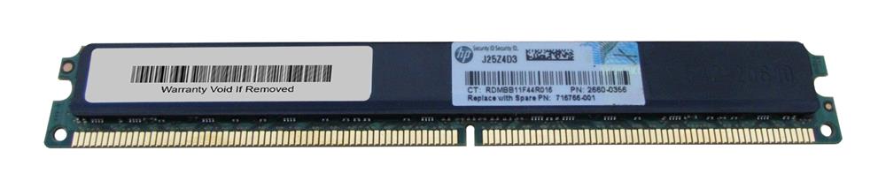 716766-001 HP 8GB PC2-5300 DDR2-667MHz ECC Registered CL5 240-Pin DIMM Very Low Profile (VLP) Memory Module