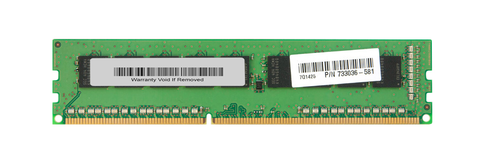 733036-581 HP 4GB PC3-14900 DDR3-1866MHz ECC Unbuffered CL13 240-Pin DIMM Single Rank Memory Module