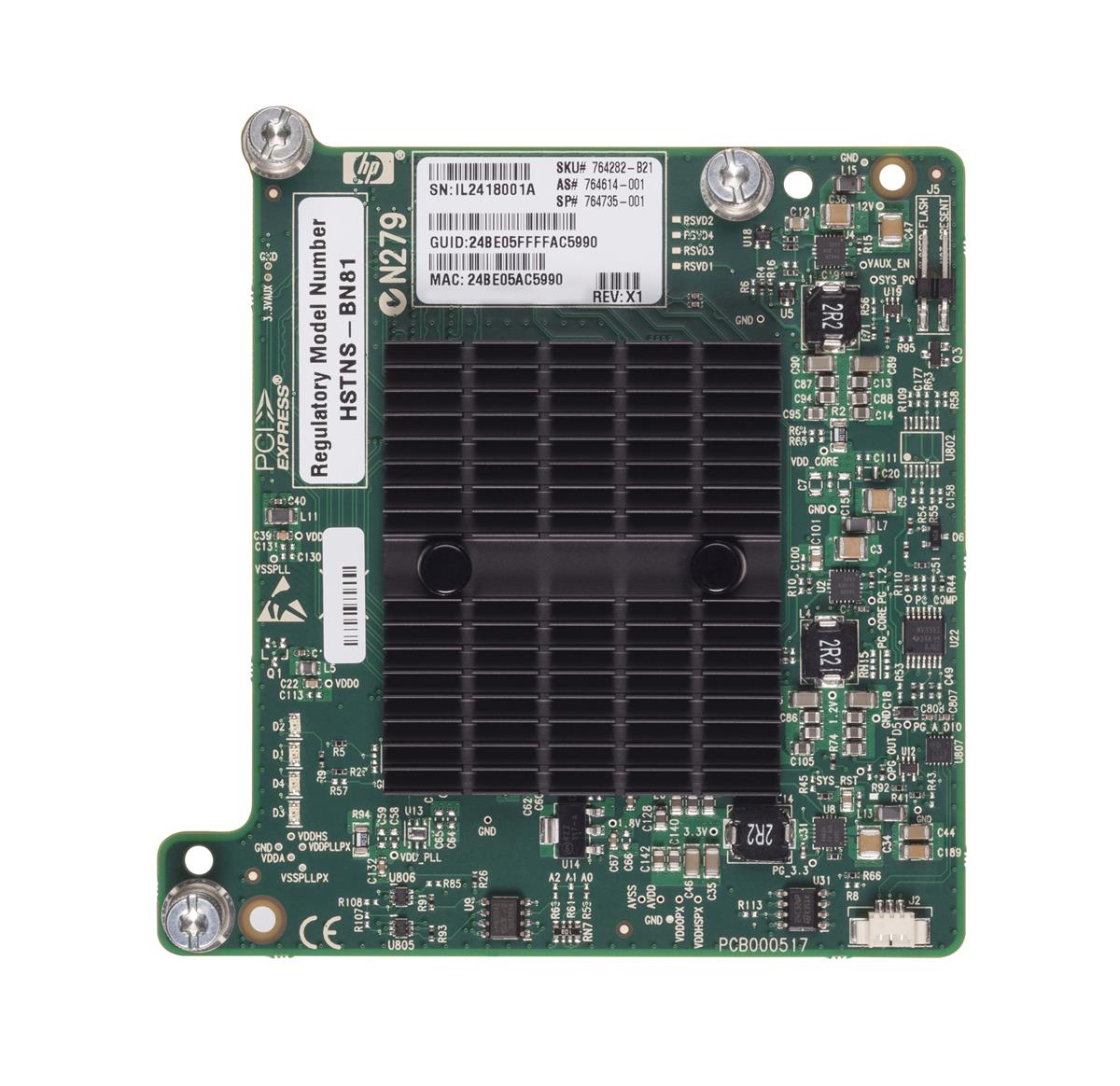 764735-001 HP InfiniBand 544+M FDR 10/40Gbps Dual Port PCI-Express 3.0 Mezzanine Network Adapter