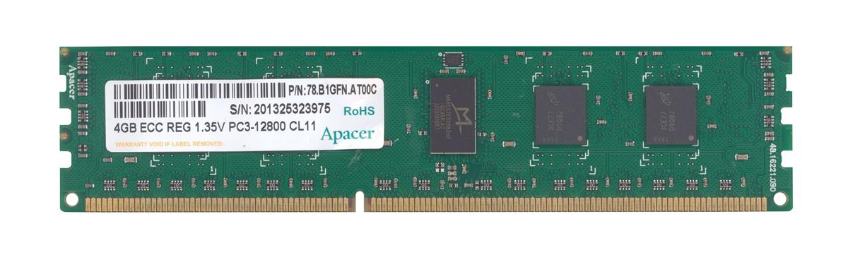 78.B1GFN.AT00C Apacer 4GB PC3-12800 DDR3-1600MHz ECC Registered CL11 240-Pin DIMM 1.35V Low Voltage Memory Module