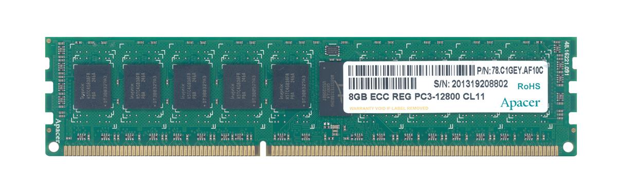 78.C1GEY.AF10C Apacer 8GB PC3-12800 DDR3-1600MHz ECC Registered CL11 240-Pin DIMM Memory Module