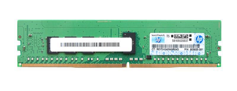 803655-081 HP 4GB PC4-17000 DDR4-2133MHz ECC Registered CL-15 288-Pin DIMM 1.2V Single Rank Memory Module
