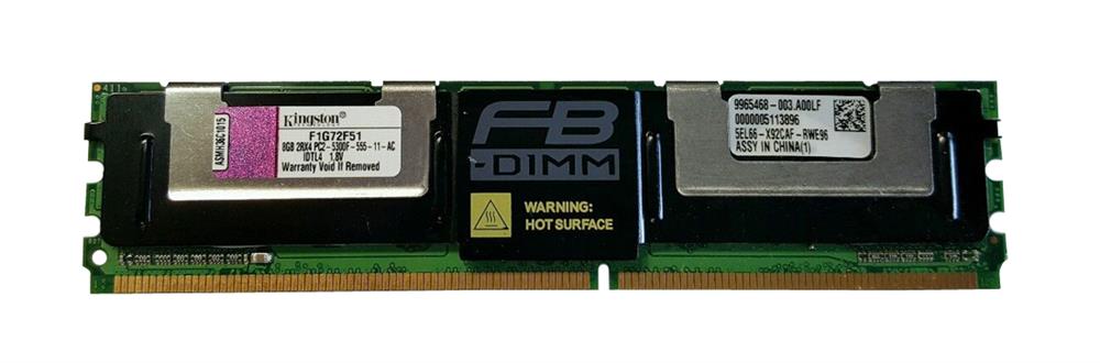 9965468-003.A00LF Kingston 8GB PC2-5300 DDR2-667MHz ECC Fully Buffered CL5 240-Pin DIMM Dual Rank Memory Module
