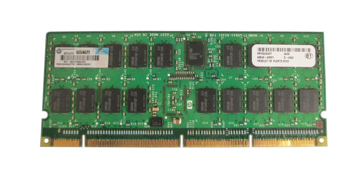 A9843-60201 HP 1GB PC2-4200 DDR2-533MHz ECC Registered Custom-Designed CL4 278-Pin DIMM Single Rank Memory Module