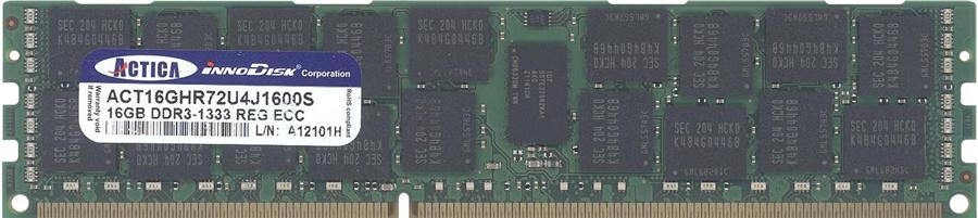ACT16GHR72U4J1600S ACTICA 16GB PC3-12800 DDR3-1600MHz ECC Registered CL11 240-Pin DIMM Dual Rank Memory Module