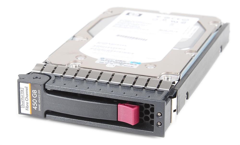 AG803-64201U HP 450GB 15000RPM Fibre Channel 4Gbps Dual Port Hot Swap 3.5-inch Internal Hard Drive with Tray for StorageWorks M6412