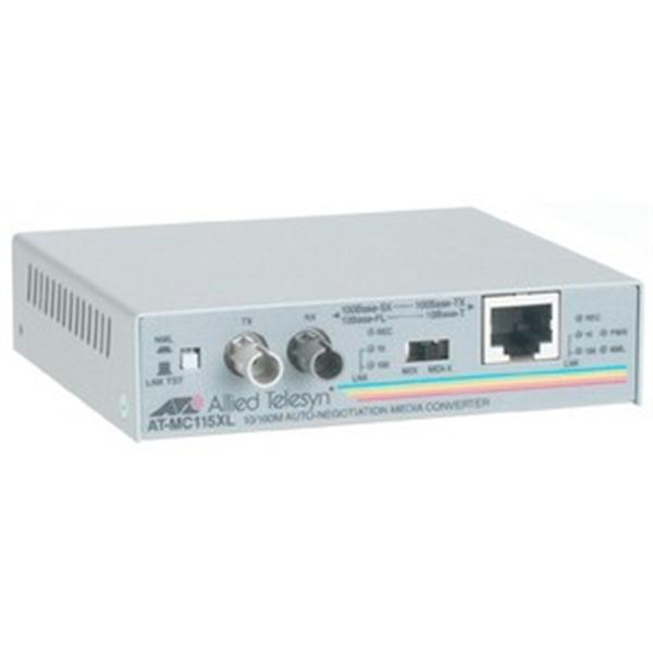 AT-MC115XL-10 Allied Telesis AT-MC115XL Media Converter 1 x RJ-45 1 x ST 10/100Base-TX 100Base-SX