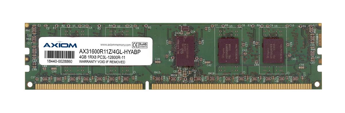 AX31600R11Z/4GL-HYABP Axiom 4GB PC3-12800 DDR3-1600MHz ECC Registered CL11 240-Pin DIMM 1.35V Low Voltage Single Rank Memory Module