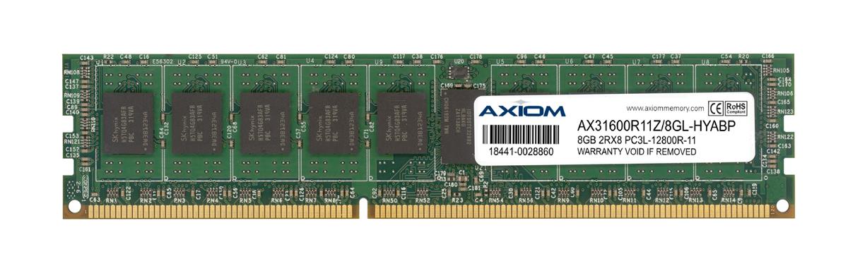 AX31600R11Z/8GL-HYABP Axiom 8GB PC3-12800 DDR3-1600MHz ECC Registered CL11 240-Pin DIMM 1.35V Low Voltage Dual Rank Memory Module