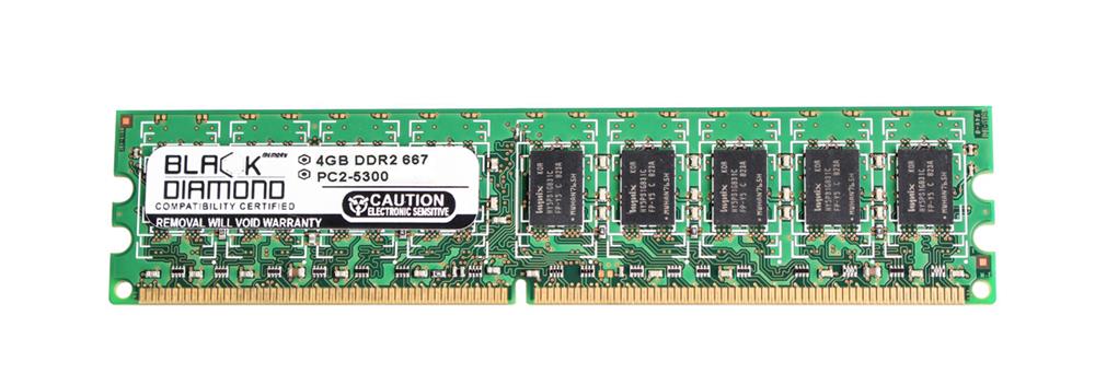 BD4G667MDE16 Black Diamond 4GB PC2-5300 DDR2-667MHz ECC Unbuffered CL5 240-Pin DIMM Dual Rank Memory Module