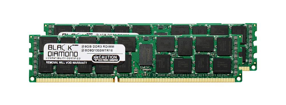 BD8GX21333MTR16 Black Diamond 16GB Kit (2 X 8GB) PC3-10600 DDR3-1333MHz ECC Registered CL9 240-Pin DIMM Quad Rank Memory