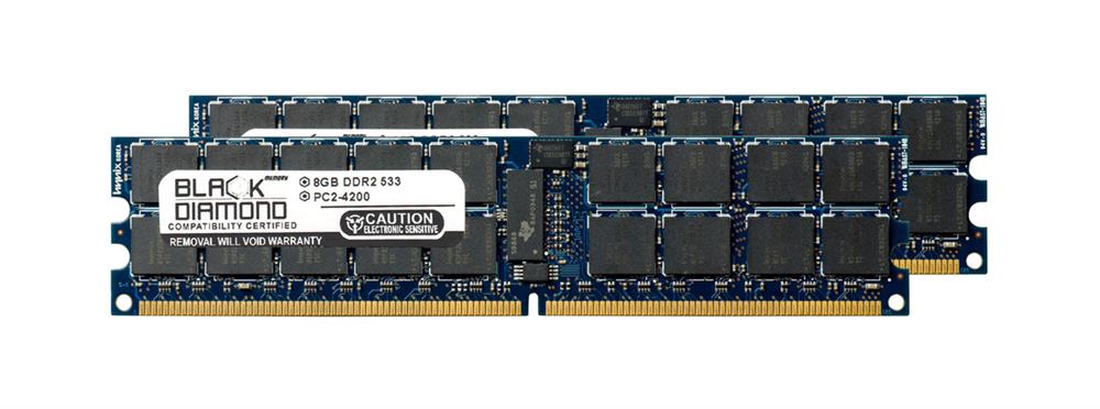 BD8GX2533MDR23 Black Diamond 16GB Kit (2 X 8GB) PC2-4200 DDR2-533MHz ECC Registered CL4 240-Pin DIMM Dual Rank Memory