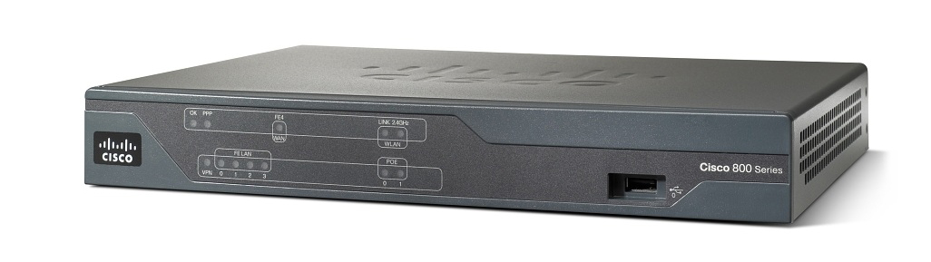 CISCO891-K9/NOAC Cisco 891 Integrated Services Router 8 x 10/100Base-TX LAN, 1 x 10/100/1000Base-T WAN (Refurbished)