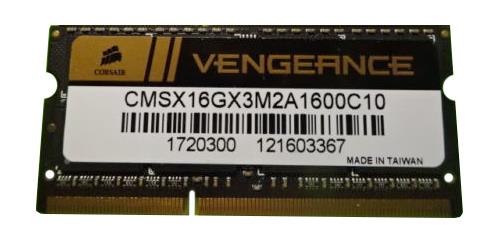 CMSX16GX3M2A1600C10 Corsair 16GB Kit (2 X 8GB) PC3-12800 DDR3-1600MHz Unbuffered CL10-10-10-27 204-Pin SoDimm Memory w/ Black PCB