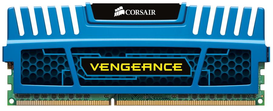 CMZ8GX3M2A1600C9B Corsair Vengeance 8GB Kit (2 X 4GB) PC3-12800 DDR3-1600MHz Unbuffered 240-Pin CL9 (9-9-9-24) DIMM Memory w/ Blue Heat Spreader