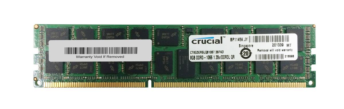 CT8G3ERSLQ81067.36FKD Crucial 8GB PC3-8500 DDR3-1066MHz ECC Registered CL7 240-Pin DIMM 1.35V Low Voltage Quad Rank Memory Module