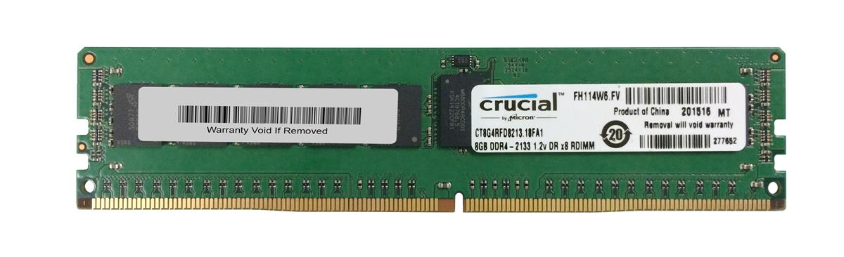 CT8G4RFD8213.18FA1 Crucial 8GB PC4-17000 DDR4-2133MHz Registered ECC CL15 288-Pin DIMM 1.2V Dual Rank Memory Module