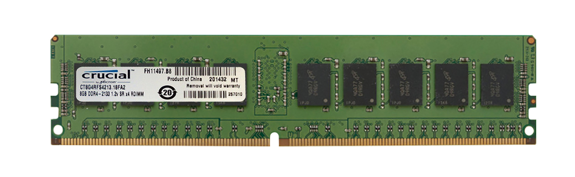 CT8G4RFS4213 Crucial 8GB PC4-17000 DDR4-2133MHz ECC Registered CL15 288-Pin DIMM 1.2V Single Rank Memory Module